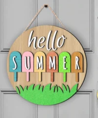 Hello Summer Round Door Hanger