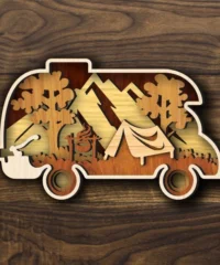 Layered Car Camping Sign