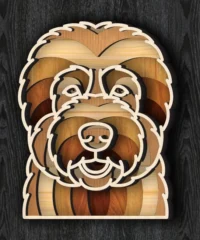Multilayer Black Russian Terrier Face