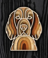 Multilayer Irish Red and White Setter Dog