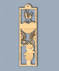 Rabbit And Flower Bookmark Rabbit And Flower Bookmark