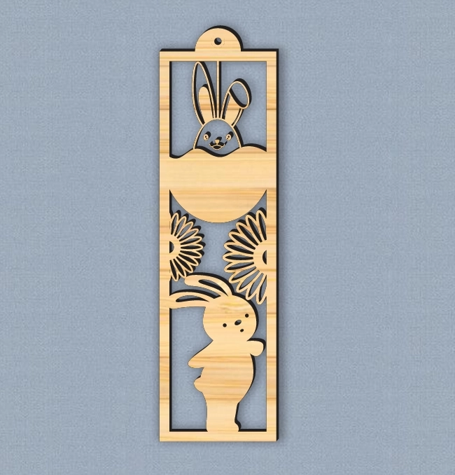 Rabbit And Flower Bookmark