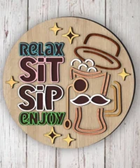 Relax Sit Sip Enjoy Patio Sign