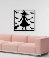 Witch And Bat Halloween Wall Decor