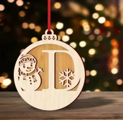 Alphabet D With Snowman Christmas