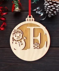 Alphabet E With Snowman Christmas