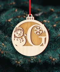 Alphabet G With Snowman Christmas