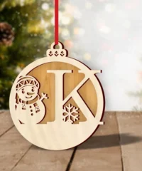 Alphabet K With Snowman Christmas