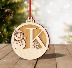 Alphabet K With Snowman Christmas