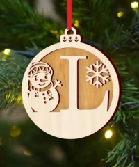 Alphabet L With Snowman Christmas