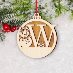 Alphabet W With Snowman Christmas