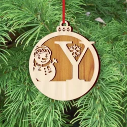 Alphabet Y With Snowman Christmas