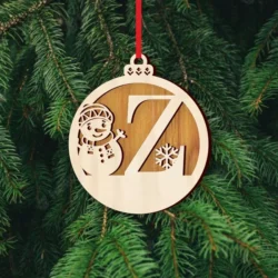 Alphabet Z With Snowman Christmas
