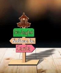 Be Joyful Believe In Santa Christmas Wooden Sign