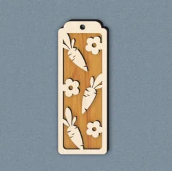Carrot And Flower Bookmark