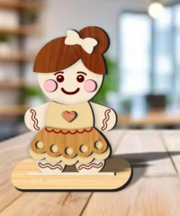 Christmas Gingerbread Girl Stand Decor
