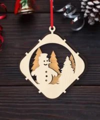 Christmas Tree Decoration With Snowman