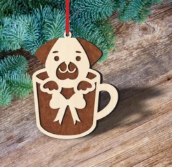 Dog Shaped Water Cup Christmas Ornament