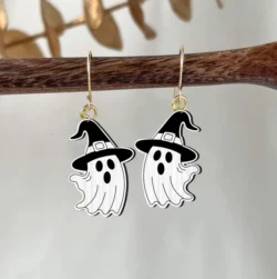 Ghost In A Witch Hat Earring