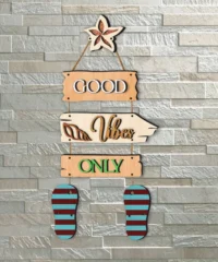 Good Vibes Only Summer Beach Wood Sign