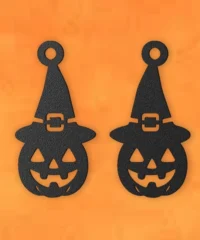 Halloween Earring Pumpkin In Witch Hat