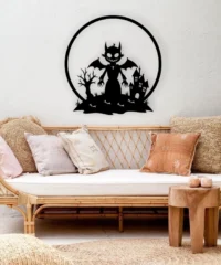 Halloween Monster And Tree With Haunted House Wall Art
