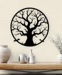 Halloween Tree And Bat Wall Art