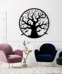 Halloween Tree And Bat Wall Art