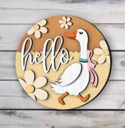 Hello Goose Daisy Door Hanger