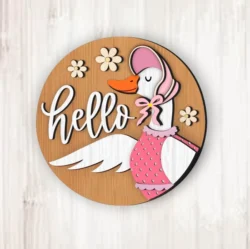 Hello Goose Lady Door Hanger
