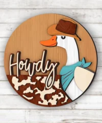 Howdy Goose Cowboy Door Hanger