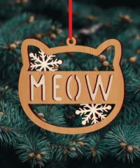 Meow Cat Christmas Ornament