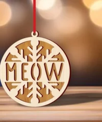 Meow Snowflake Christmas Ornament