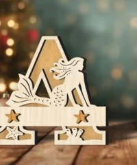 Mermaid Monogram Letter A