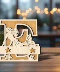 Mermaid Monogram Letter E