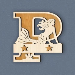 Mermaid Monogram Letter P