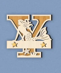Mermaid Monogram Letter Y