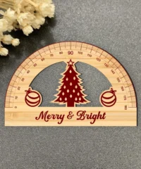 Merry & Bright Christmas Protractor Ruler