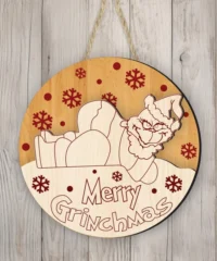 Merry Grinchmas Christmas Door Sign