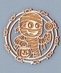 Mummy With Candy Sign