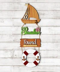 Paradise Found Summer Beach Wood Sign