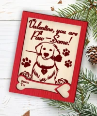 Pets Valentine Day Card Dog With Flower In His Mouth