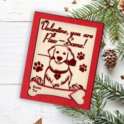 Pets Valentine Day Card Dog With Flower In His Mouth