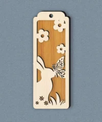Rabbit And Butterfly With Flower Bookmark