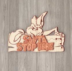Santa Stop Here With Grinch Christmas Sign