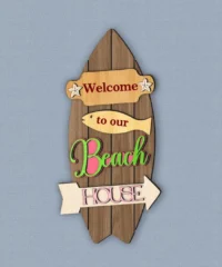 Surfboard Beach Wall Sign