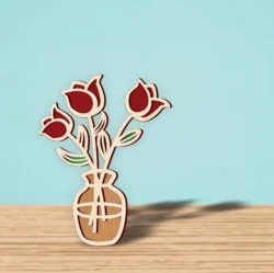 Vases With Rose Decoration