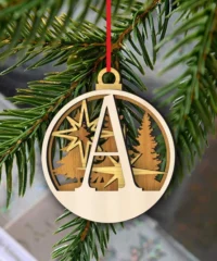 Alphabet A Christmas Ornament