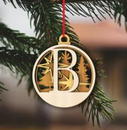 Alphabet B Christmas Ornament