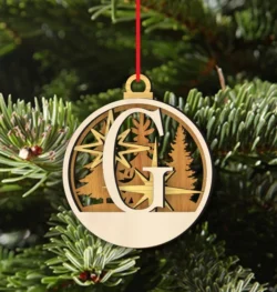 Alphabet G Christmas Ornament
